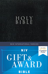 NIV Gift and Award Bible Leather-Look Black Red Letter Comfort Print