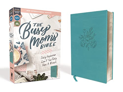 NIV The Busy Mom's Bible Leathersoft Teal Red Letter Comfort Print