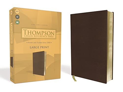 KJV Thompson Chain-Reference Bible Large Print Leathersoft Brown Red Letter