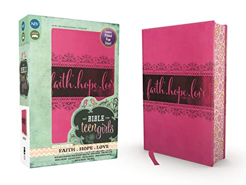 NIV Bible for Teen Girls Leathersoft Pink Printed Page Edges