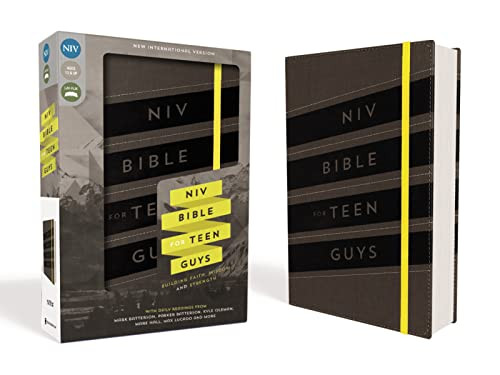 NIV Bible for Teen Guys Leathersoft Charcoal Elastic Closure