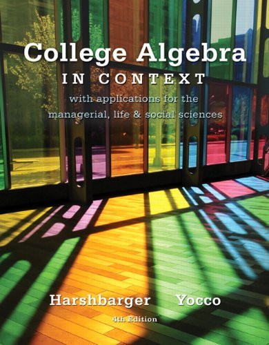 College Algebra In Context