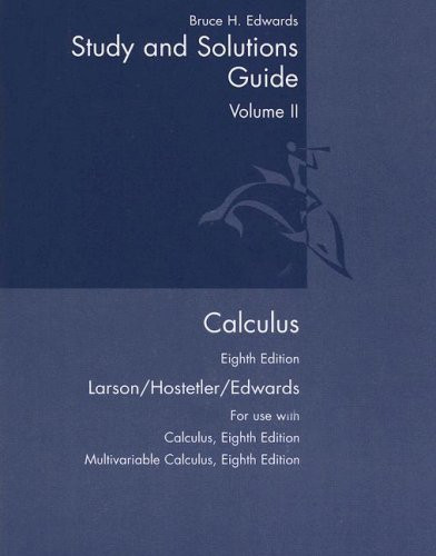 Calculus Study And Solutions Guide Volume 2