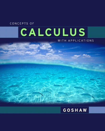 Concepts Of Calculus With Applications