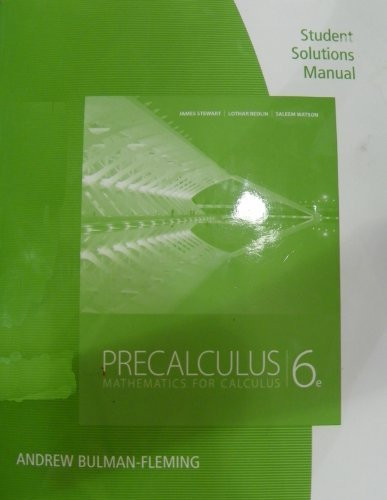 Student Solutions Manual For Stewart/Redlin/Watson's Precalculus