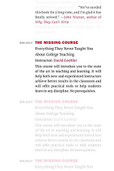 Missing Course: Everything They Never Taught You about College Teaching