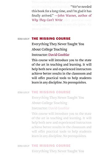 Missing Course: Everything They Never Taught You about College Teaching