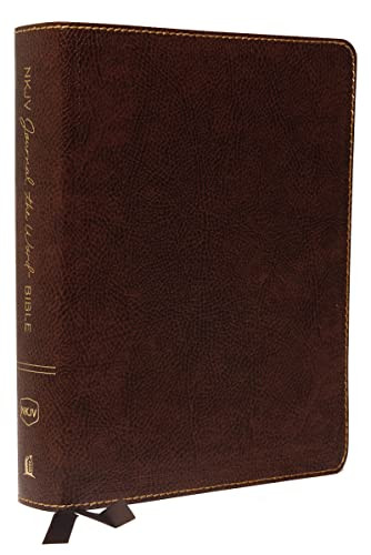 NKJV Journal the Word Bible Large Print Bonded Leather Brown