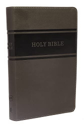 KJV Deluxe Gift Bible Leathersoft Gray Red Letter Comfort Print