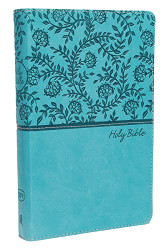 KJV Deluxe Gift Bible Leathersoft Teal Red Letter Comfort Print