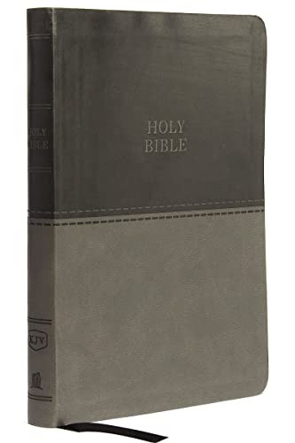 KJV Value Thinline Bible Large Print Leathersoft Gray Red