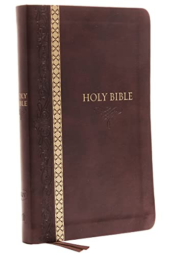 KJV Thinline Bible Leathersoft Brown Thumb Indexed Red Letter Comfort Print