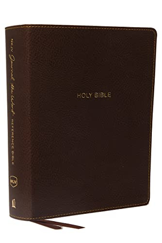 NKJV Journal the Word Reference Bible Leathersoft Brown Red