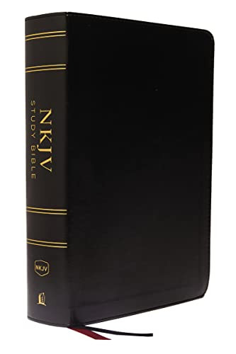 NKJV Study Bible Leathersoft Black Full-Color Thumb Indexed Comfort Print