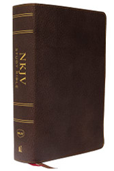 NKJV Study Bible Premium Calfskin Leather Brown Full-Color