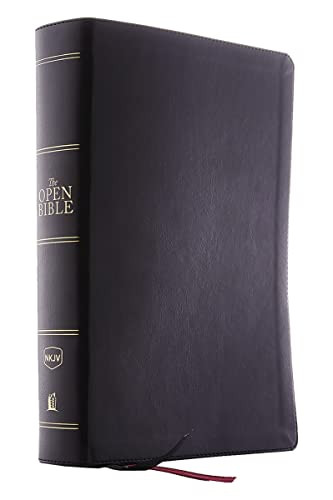 NKJV Open Bible Leathersoft Black Thumb Indexed Red Letter Comfort Print