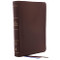 KJV Open Bible Genuine Leather Brown Red Letter Comfort Print