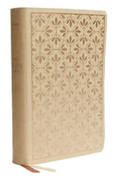 NKJV Abide Bible Leathersoft Stone Red Letter Comfort Print