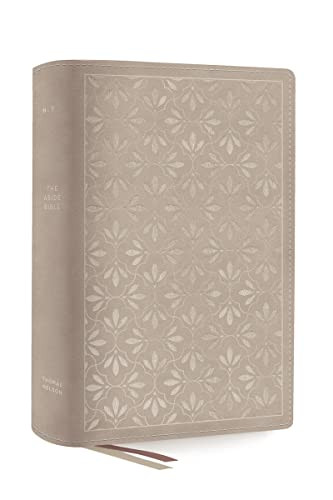NET Abide Bible Leathersoft Stone Comfort Print: Holy Bible