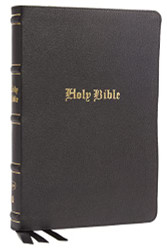 KJV Thinline Bible Large Print Genuine Leather Black Red