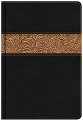 KJV Reader's Bible Black/Brown Tooled LeatherTouch