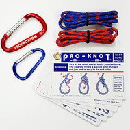 Knot Tying Kit Pro-Knot Best Rope Knot Cards two practice cords and a carabiner