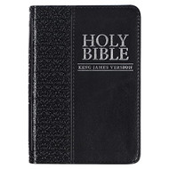 KJV Holy Bible Mini Pocket Size Black Faux Leather w/Ribbon