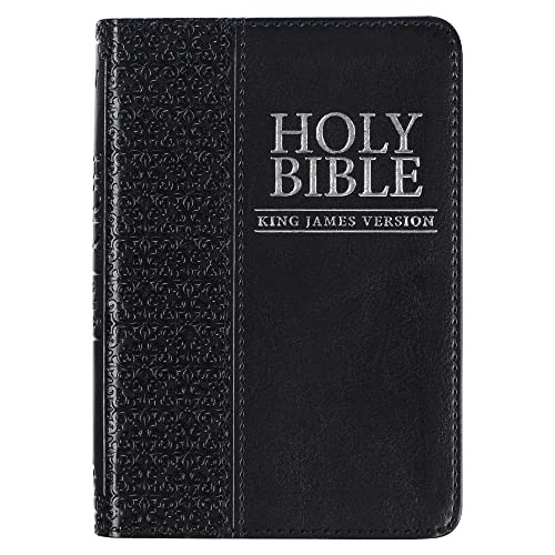 KJV Holy Bible Mini Pocket Size Black Faux Leather w/Ribbon