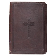 KJV Holy Bible Large Print Compact Dark Brown Faux Leather