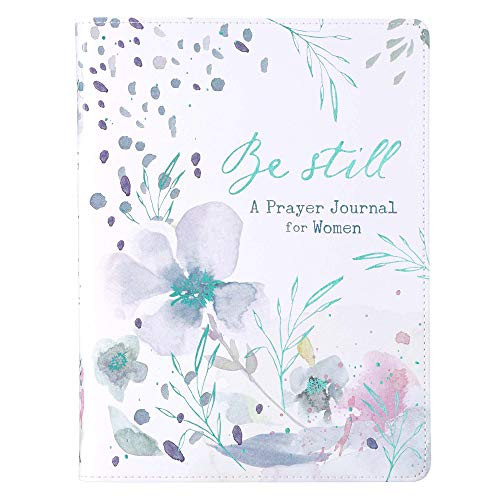 Be Still A Prayer Journal For Women Teal Floral Faux Leather