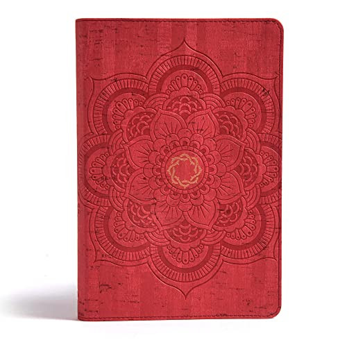 CSB Essential Teen Study Bible Red Flower Cork LeatherTouch