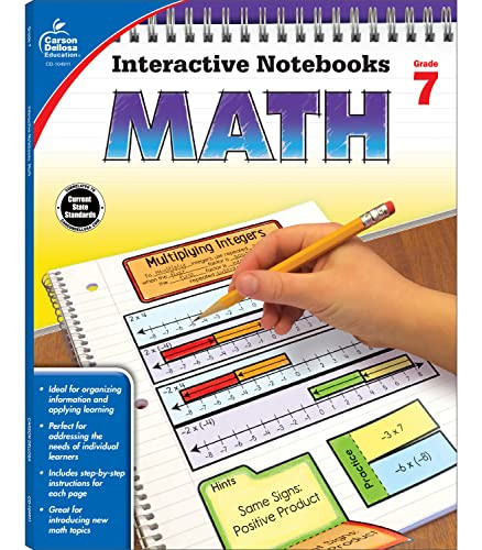 Carson Dellosa Math Interactive Notebook 7th Grade 96pgs