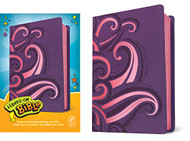 Hands-On Bible NLT (LeatherLike Purple/Pink Swirls)