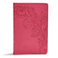 KJV Giant Print Reference Bible Pink LeatherTouch Indexed Red