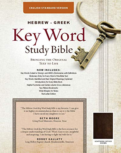 Hebrew-Greek Key Word Study Bible: ESV Edition Brown Genuine Goat Leather