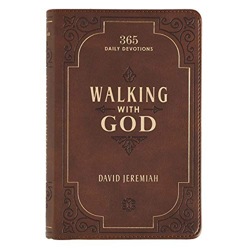 Walking with God Devotional Brown Faux Leather Daily Devotional for Men & Women