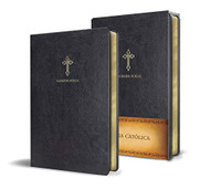 Biblia Catolica en espanol. Simil piel negro tamano compacto /