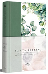 Biblia RVR 1960 letra grande Tapa dura y tela verde con flores