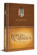 La Biblia Catolica: Tamano grande tapa dura marron con Virgen