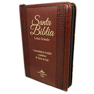 Biblia Letra Grande Tamano Manual on Cierre Imitaion Piel Marron