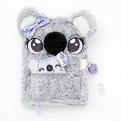 Claire's Plush Lock Diary for Girls Sidney The Koala Gray with