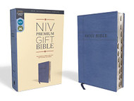NIV Premium Gift Bible Leathersoft Navy Red Letter Thumb Indexed