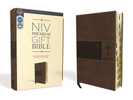 NIV Premium Gift Bible Leathersoft Brown Red Letter Thumb