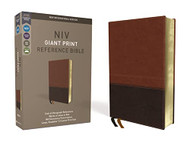 NIV Reference Bible Giant Print Leathersoft Brown Red Letter