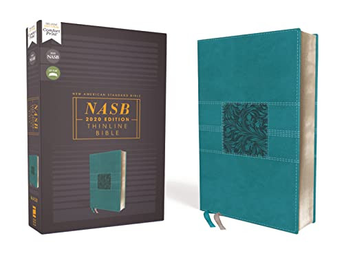 NASB Thinline Bible Leathersoft Teal Red Letter 2020 Text