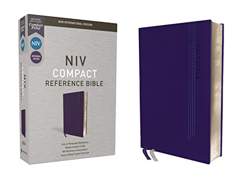 NIV Reference Bible Compact Leathersoft Blue Red Letter Comfort