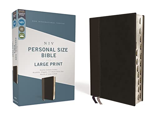 NIV Personal Size Bible Large Print Leathersoft Black Red Letter