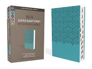 NIV Super Giant Print Reference Bible Leathersoft Teal Red Letter