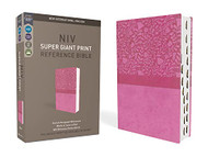 NIV Super Giant Print Reference Bible Leathersoft Pink Red Letter