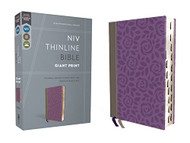 NIV Thinline Bible Giant Print Leathersoft Gray/Purple Red